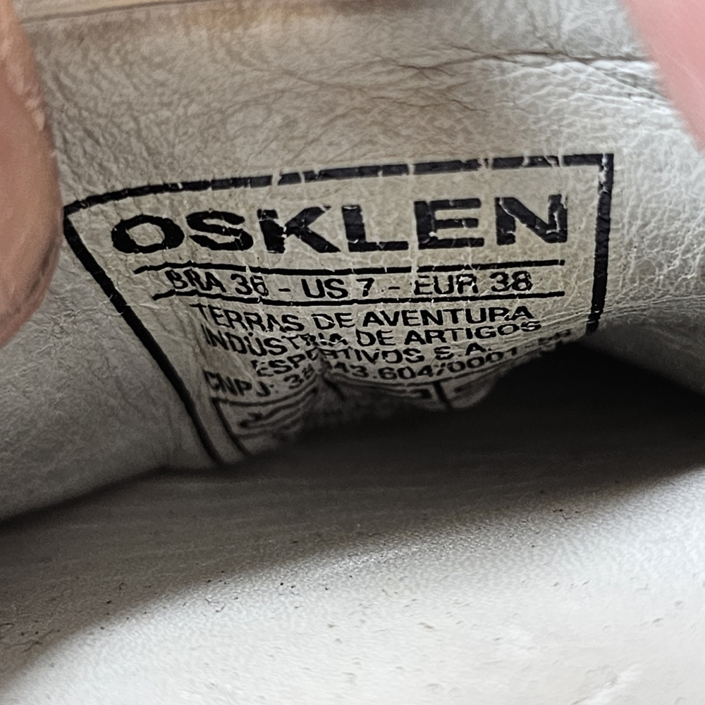 OSKLEN Leather Paneled White Navy Gold Shoes Sneakers Nautical, sz 7 - Picture 13 of 13